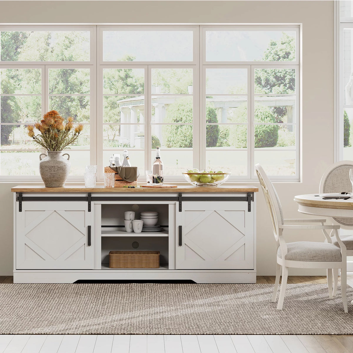 White Wood TV Stand H55008