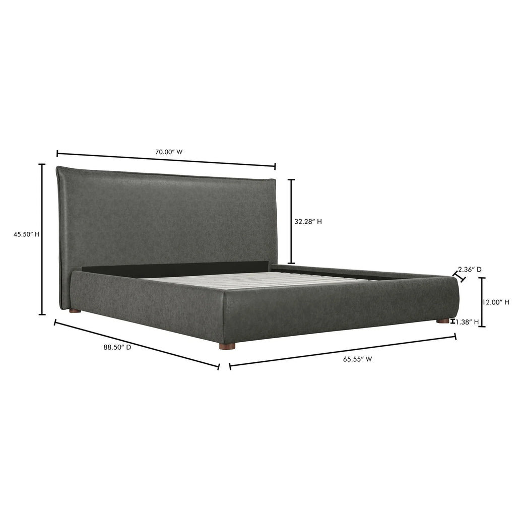 Queen Bed Slate Vegan Leather G973068