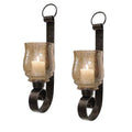 Set of 2 Bronze Metal Candle Holder Sconce Y8508