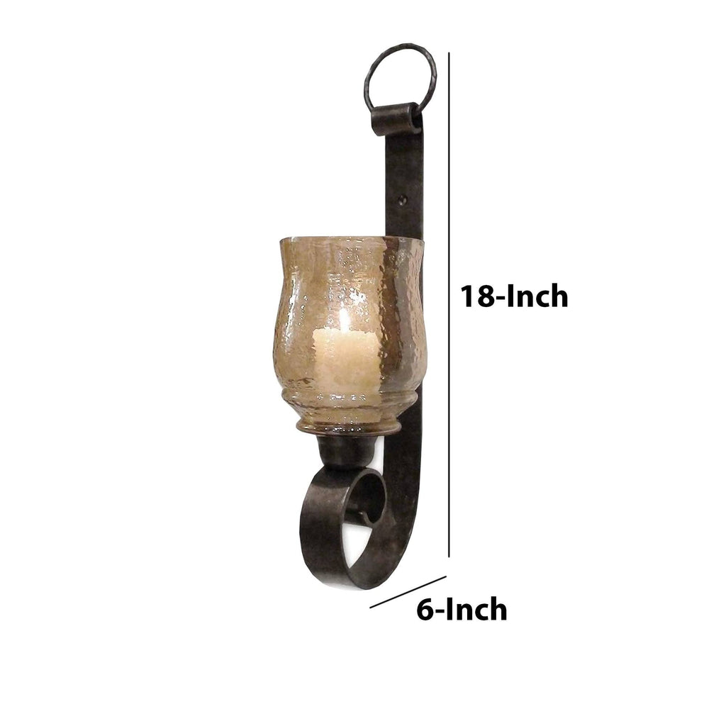 Set of 2 Bronze Metal Candle Holder Sconce Y8508