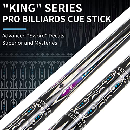 58 Inch Pool Cue Stick Set with Black Pool Cue Case D387