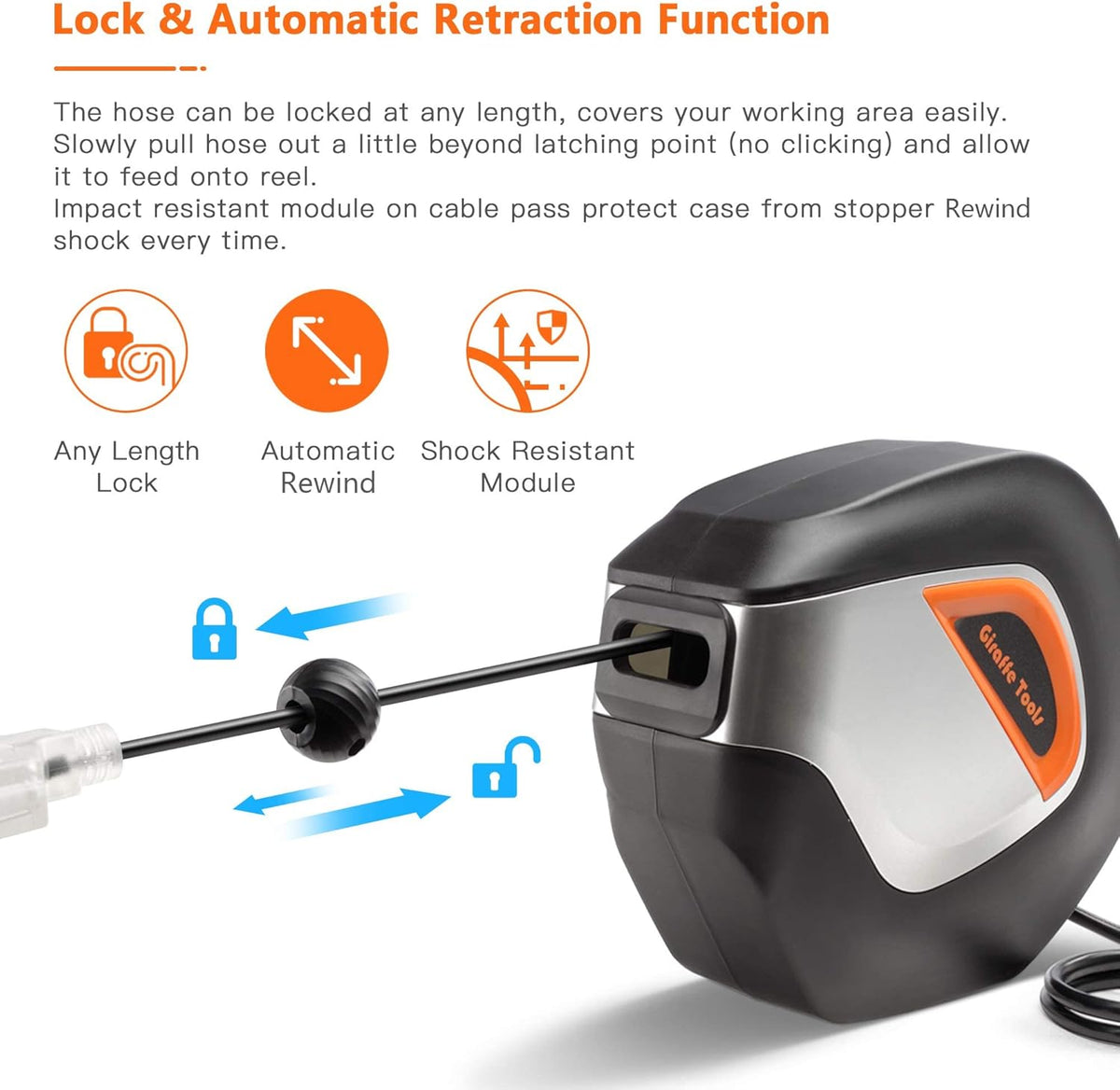40FT Retractable Extension Cord Reel W873