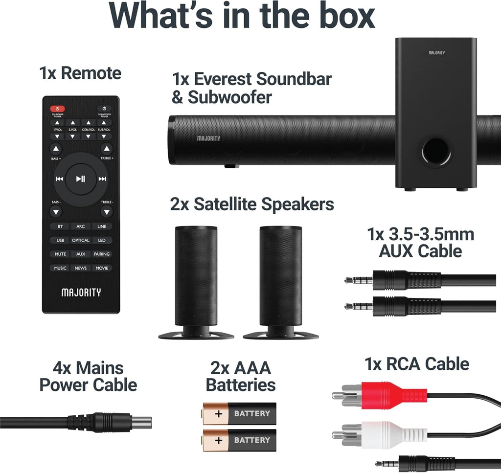5.1 Dolby Audio Surround Sound System with Soundbar and Wireless Subwoofer M354
