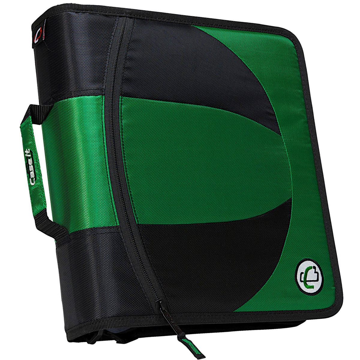 Green 1-1/2 Inches D-Ring Zipper Binder F2731