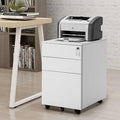 White 3-Drawer Mobile Vertical Filing Cabinet Y225962