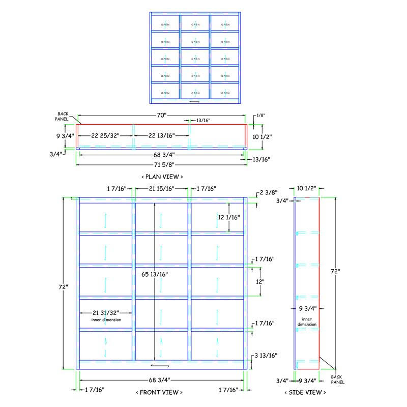72 inch Cherry Bookcase K4138