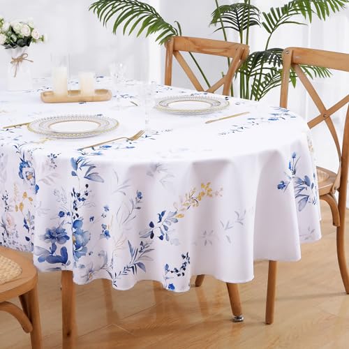 Watercolor Wildflower Waterproof Polyester Tablecloth 60x104 Inch K50129