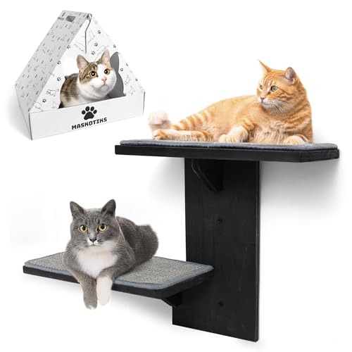 Cat Wall Shelves with Sisal Scratching Post Z95484