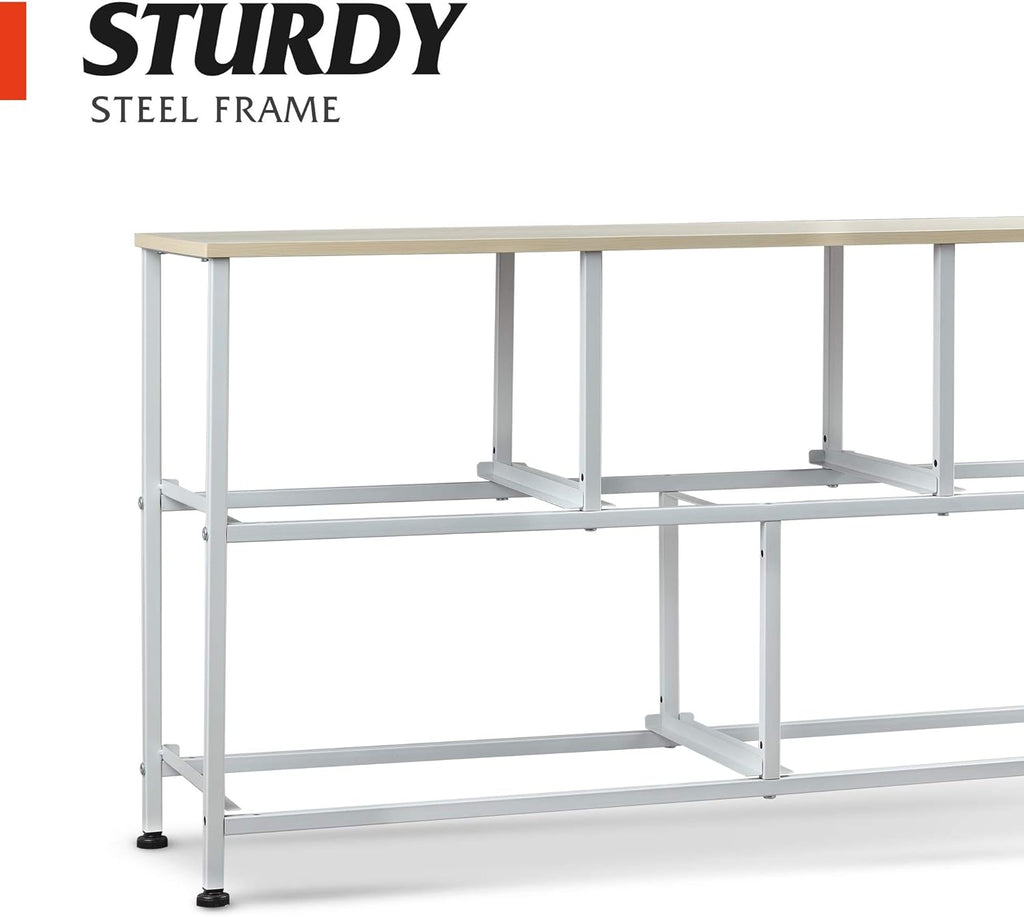 1-Drawer Nightstand and 5-Drawer Dresser Set with Fabric Bins, Steel Frame U358