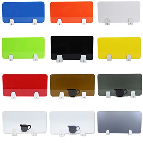 White 12x20 Acrylic Desk Divider with Clips P63775