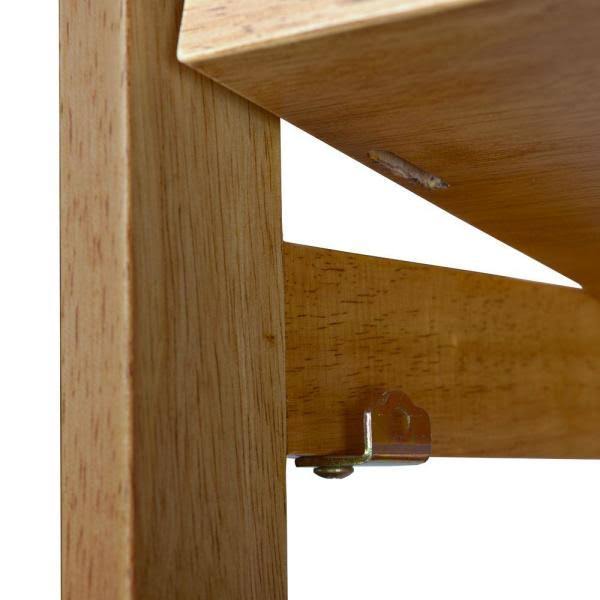 Medium Oak Wood 3-Shelf Foldable Corner Bookcase N7953