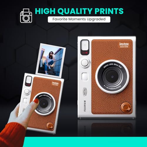 Black Instant Mini EVO Hybrid Camera Bundle with 60 Instant Film Sheets D286820