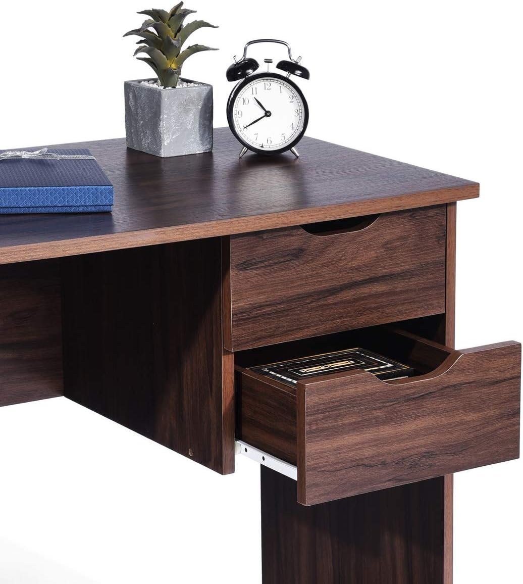 Computer Desk with Drawer 35.4 in Small Wood Desk R191