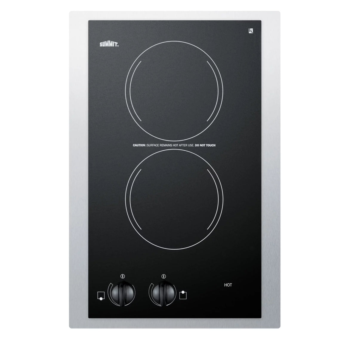 15" Wide 230V 2-Burner Radiant Cooktop X279