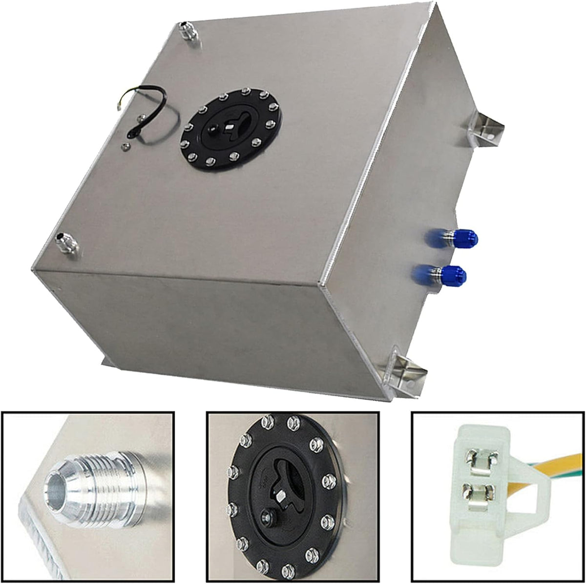 15 Gallon Polished Aluminum Fuel Cell Tank with Level Sender F463203