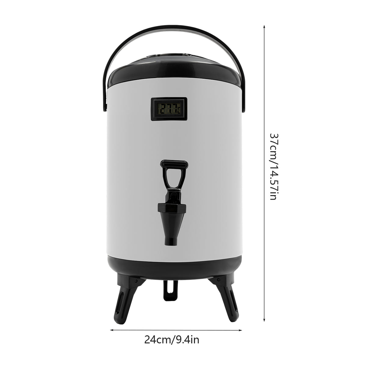 8L Insulated Stainless Steel Beverage Dispenser with Spigot & Thermometer K586251