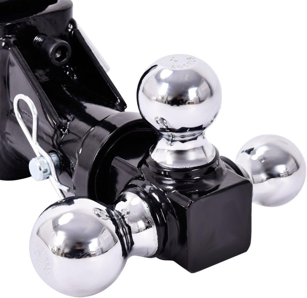 Triple Ball Swivel Adjustable Drop Turn Trailer Tow Hitch Mount for 2" Receiver M8744