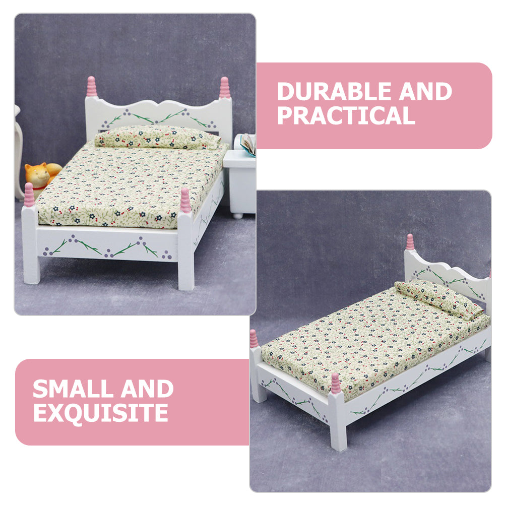 Painted Flower Single Bed Mini Doll Furniture 18 Inch I96437