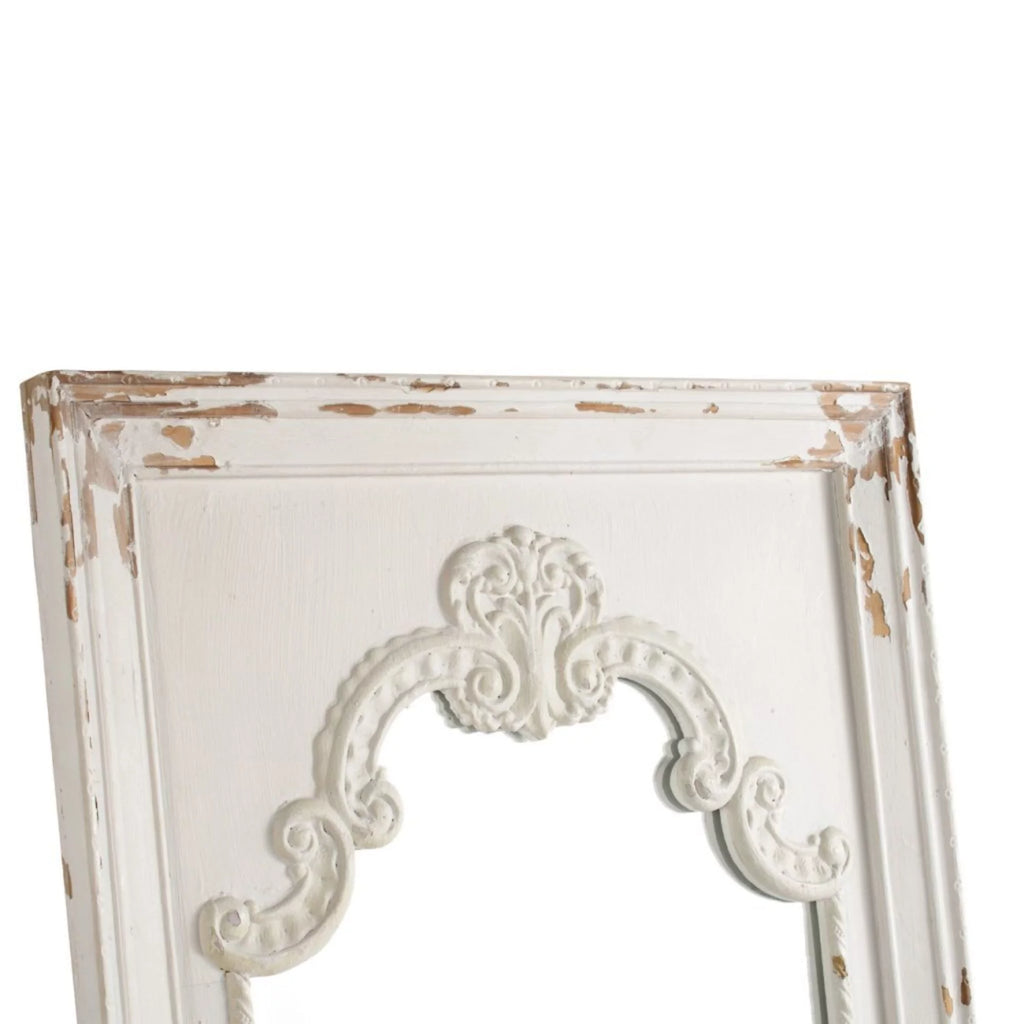 White Antique Style Large Rectangular Wall Mirror P258