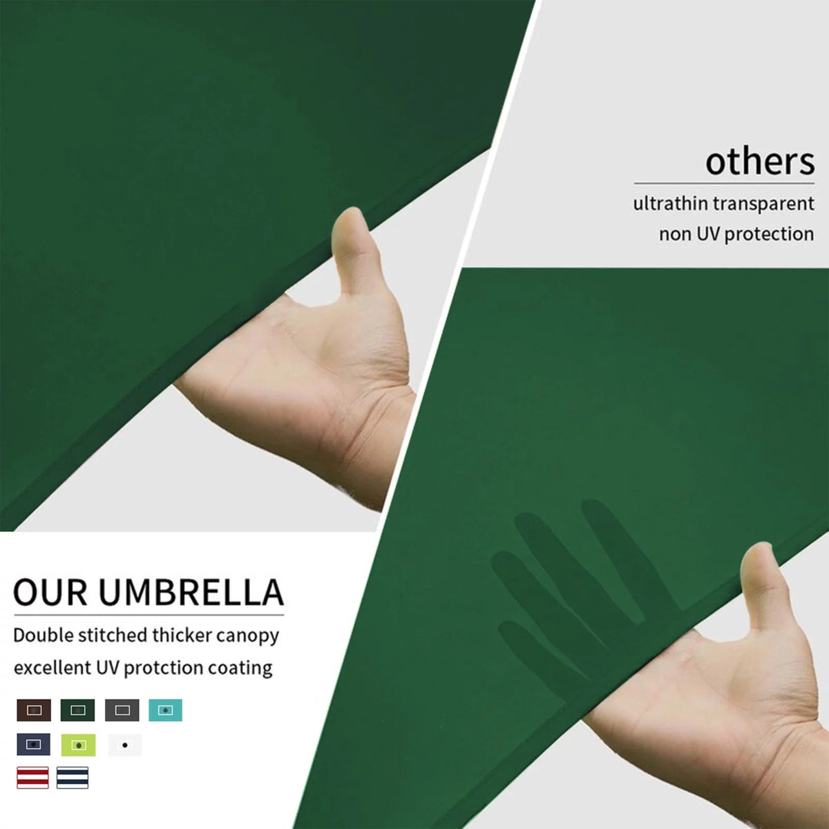 6.5' x 10' Rectangular 6 Ribs Outdoor Umbrella E838906
