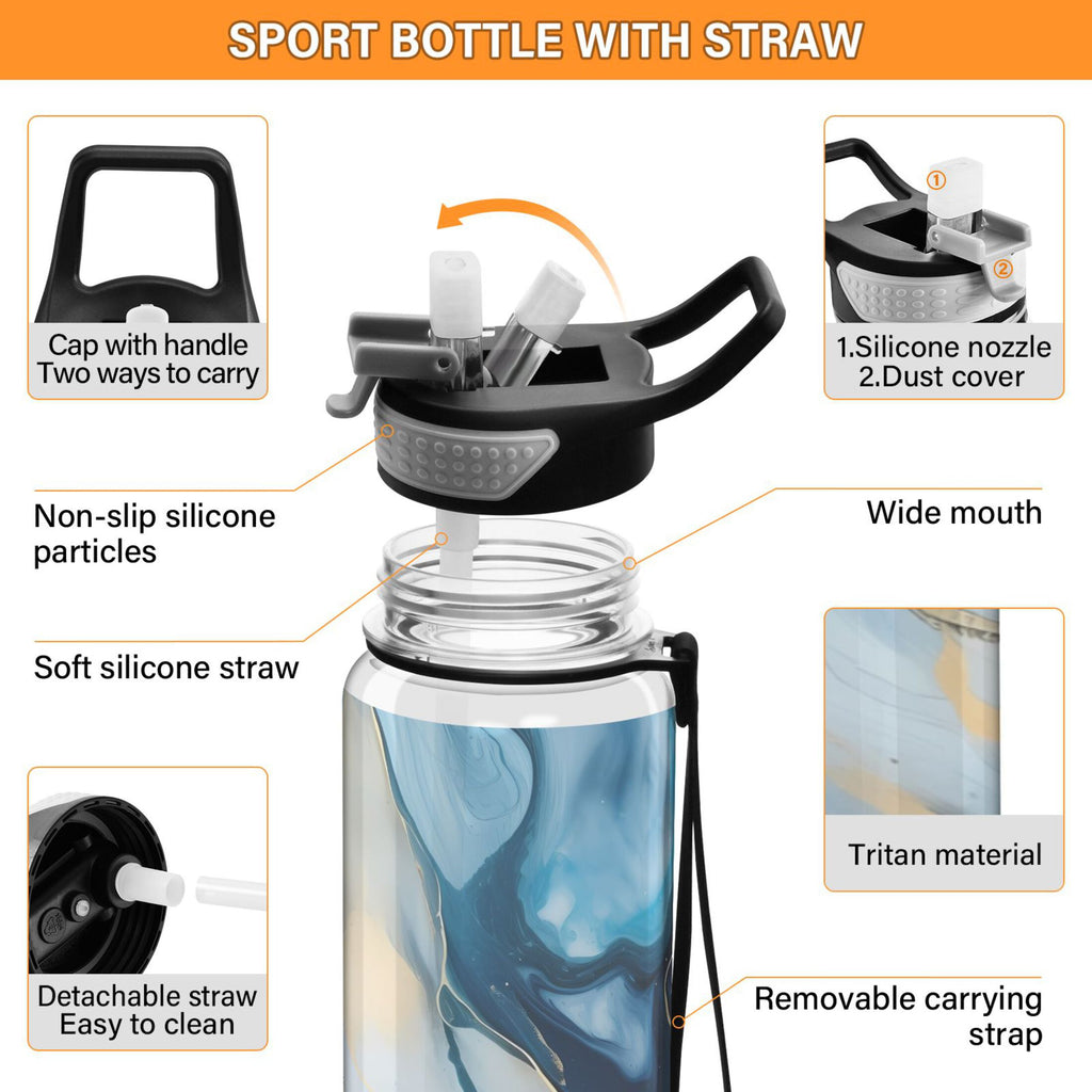 Blue Marble 32oz Tritan Leakproof Sports Bottle E8412