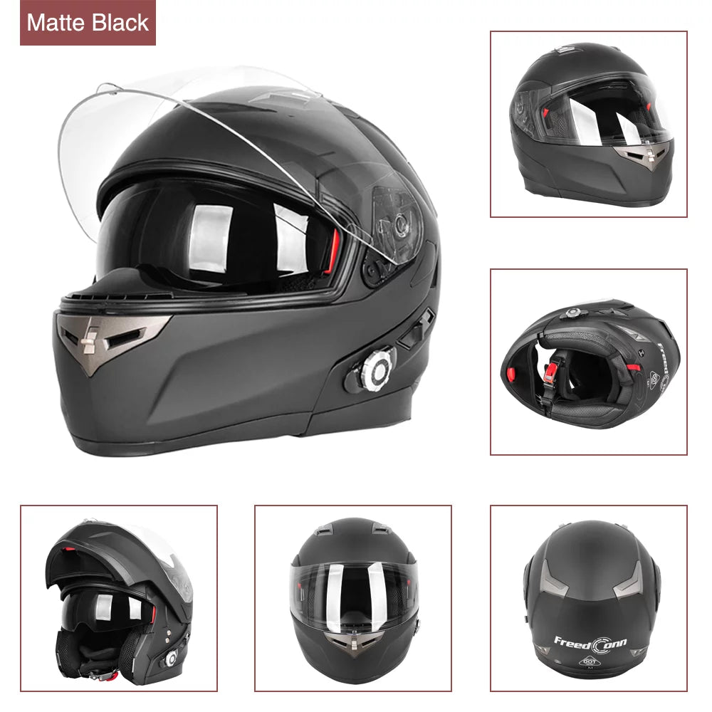 Modular Full Face Flip up Dual Visor Bluetooth Helmet T513322