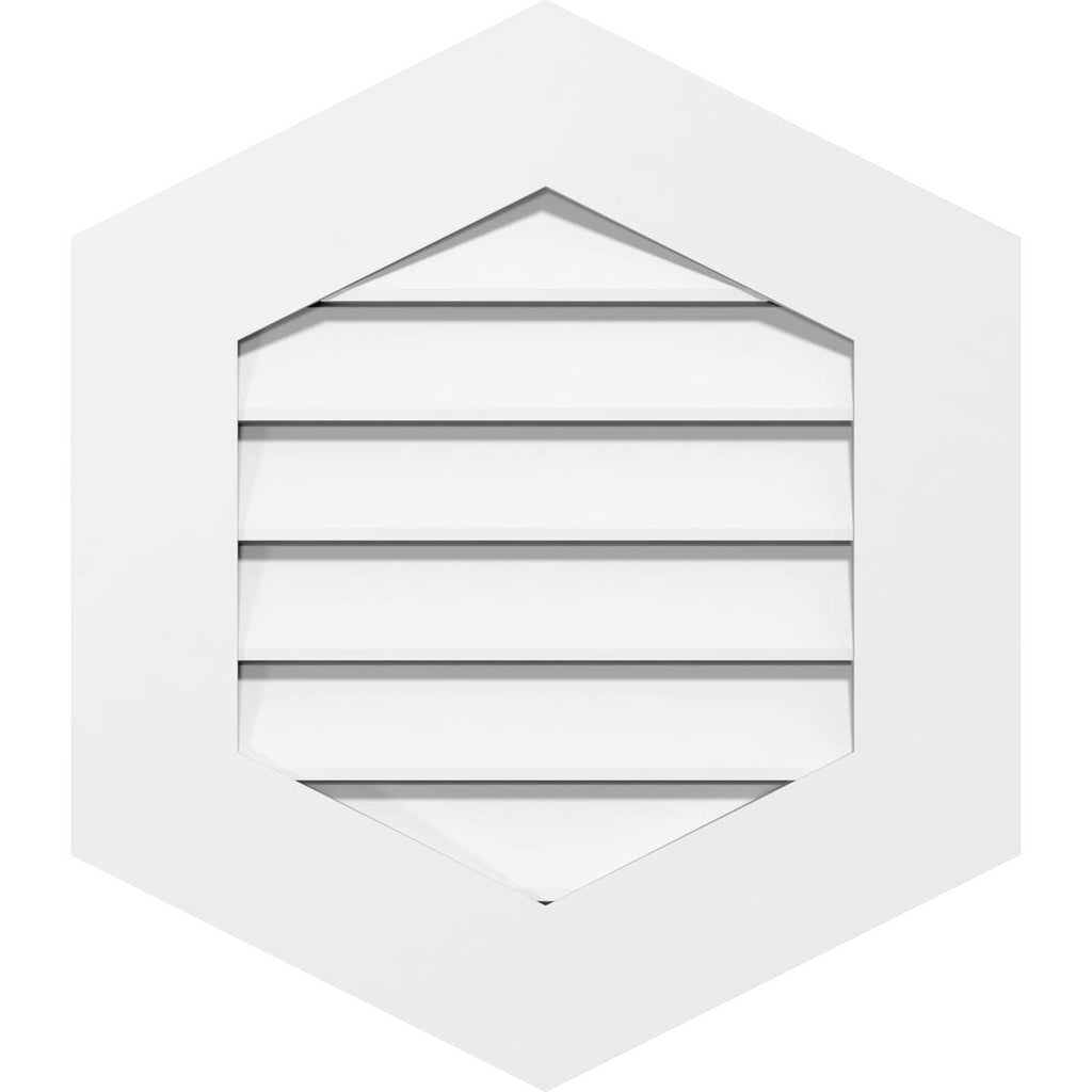 12x22W x 30x22H Vertical Peaked Surface Mount PVC Gable Vent 9/12 Pitch X38118