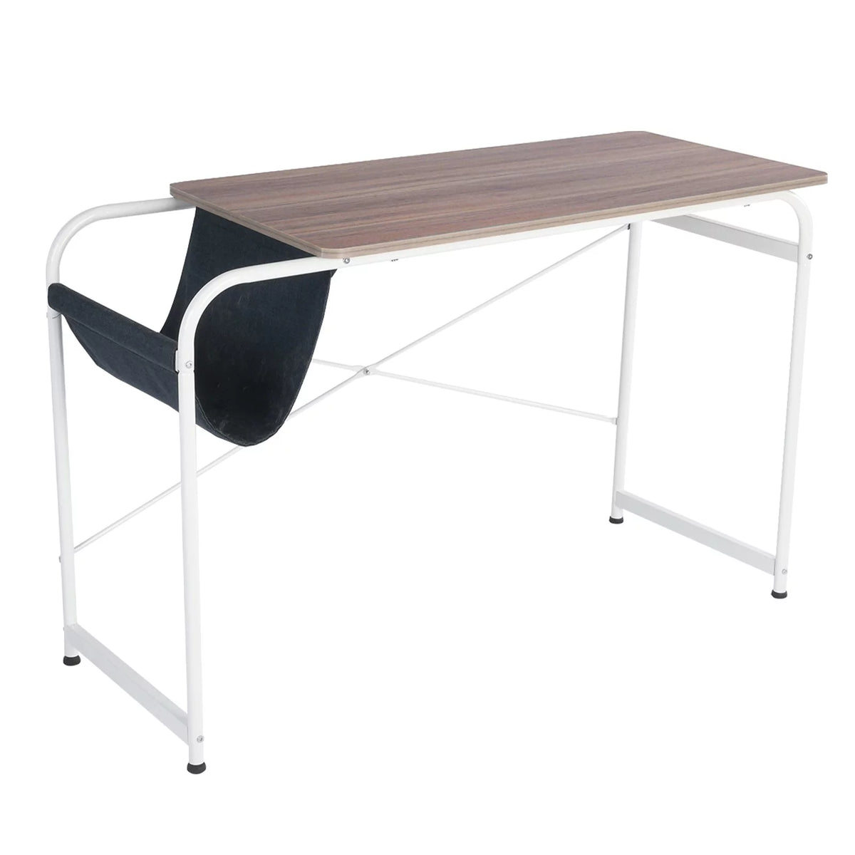 Farmhouse Wooden Desk with Cloth Bag Storage V42764
