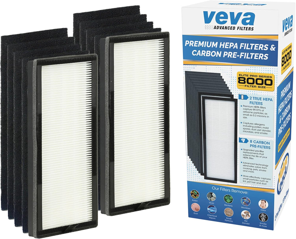 Black HEPA Air Purifier with 4 Carbon Pre Filters X931224