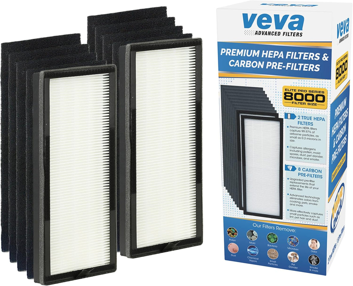 Black HEPA Air Purifier with 4 Carbon Pre Filters X931224