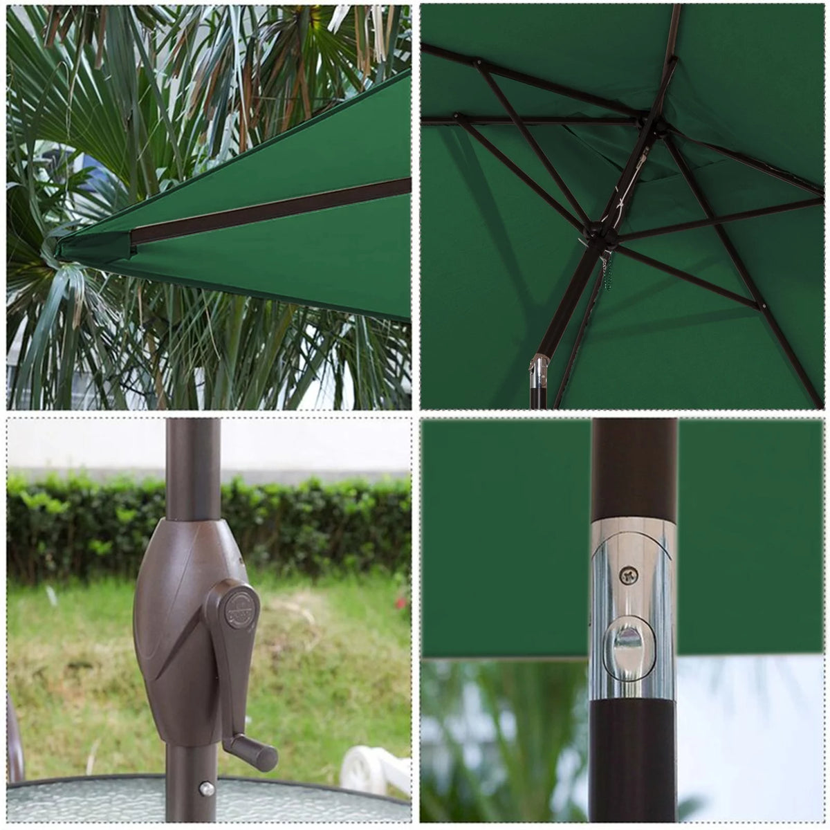 6.5' x 10' Rectangular 6 Ribs Outdoor Umbrella E838906