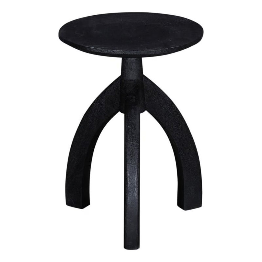 Black Mango Wood Accent Table with Arched Legs D51669