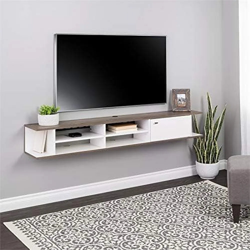 White Wood Wall Mounted TV Stand R753