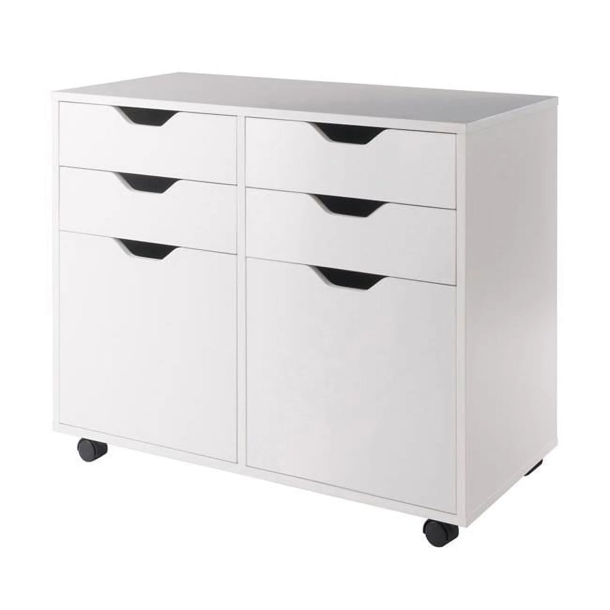 White 2 Section Mobile Storage Cabinet N436374
