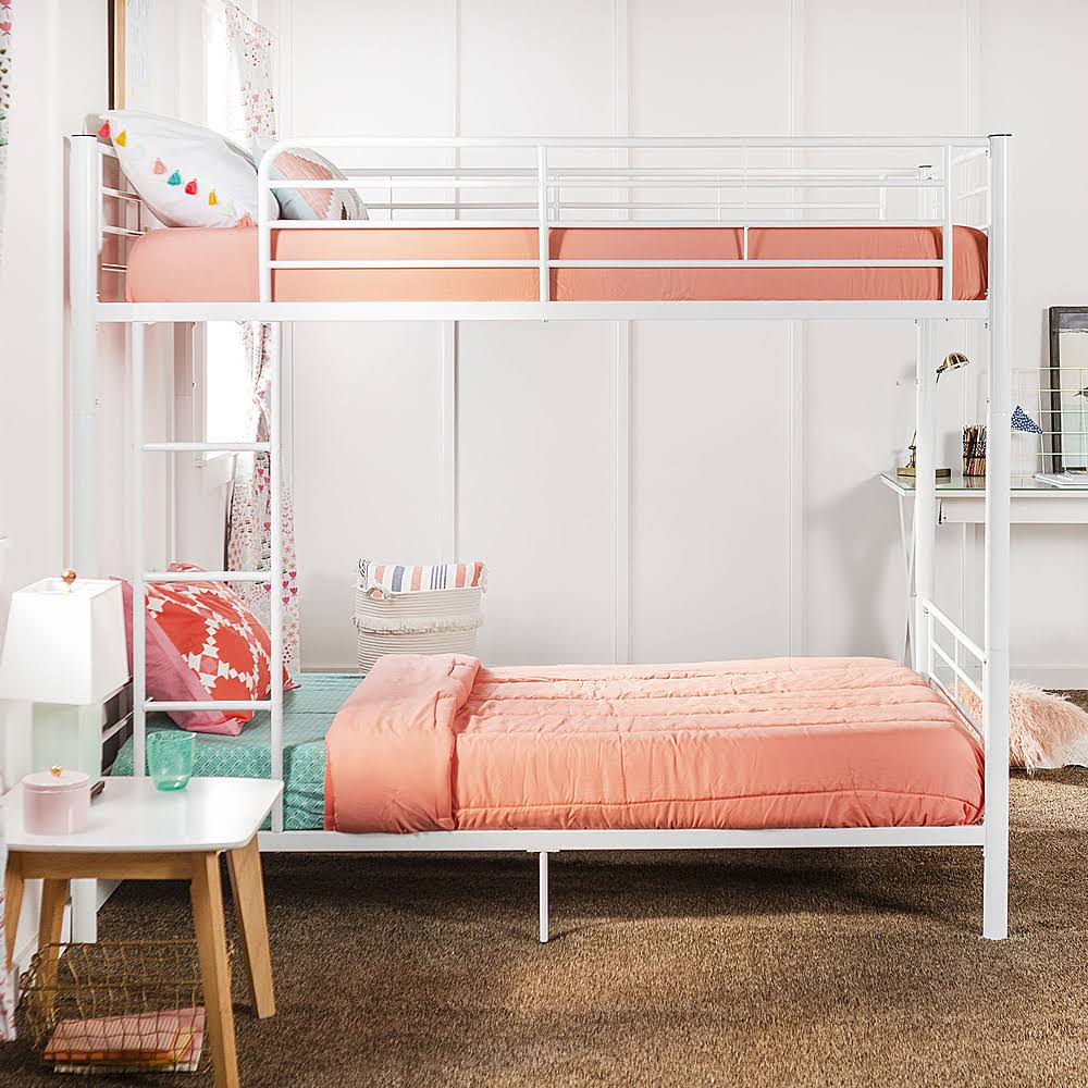 White Twin Over Twin Bunk Bed U80940