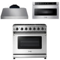 36 Propane Gas Range, Range Hood, Microwave K5963