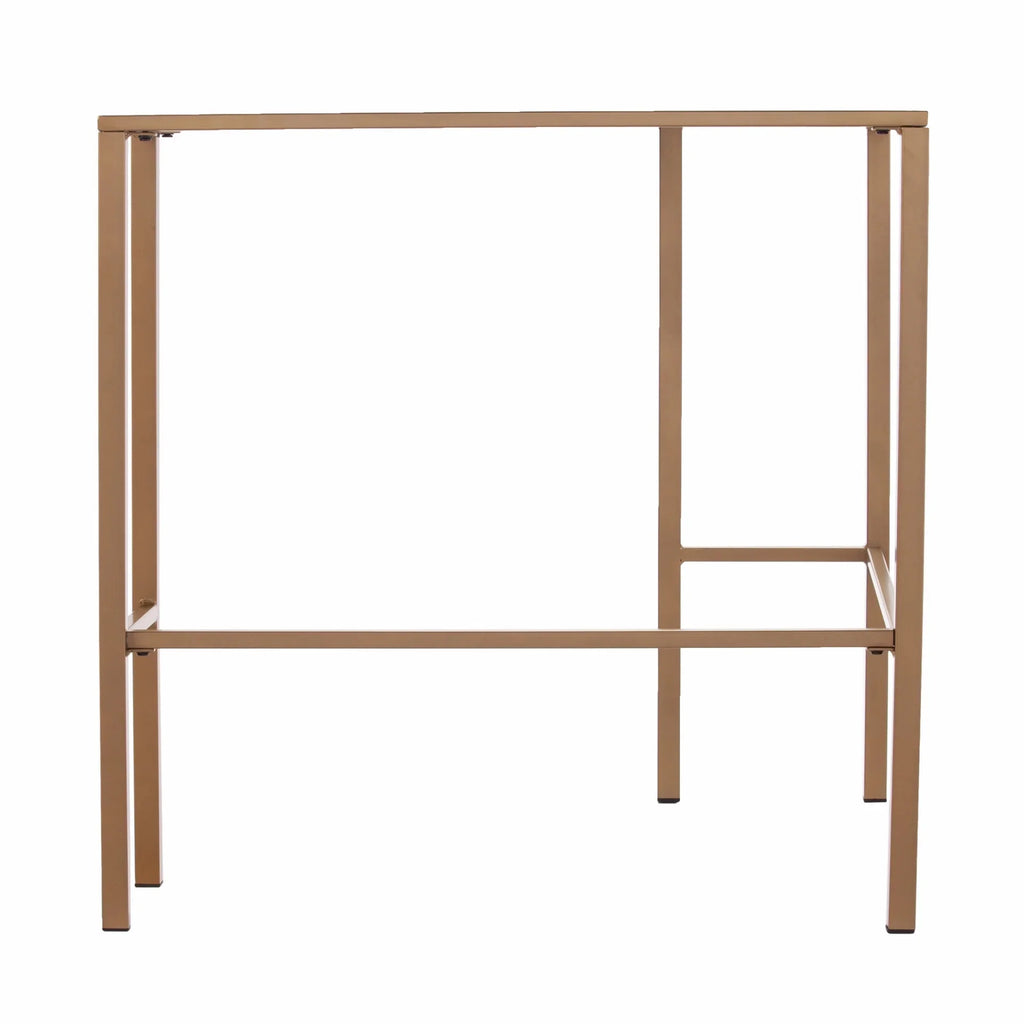 Soft Gold Metal & Glass Corner Desk Q176739