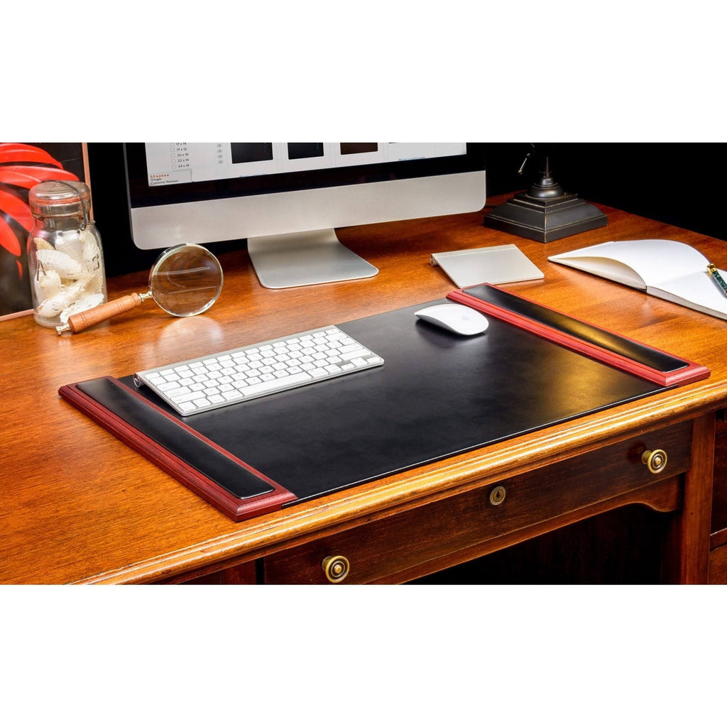 Wood & Leather Desk Pad with Side Rails U281868