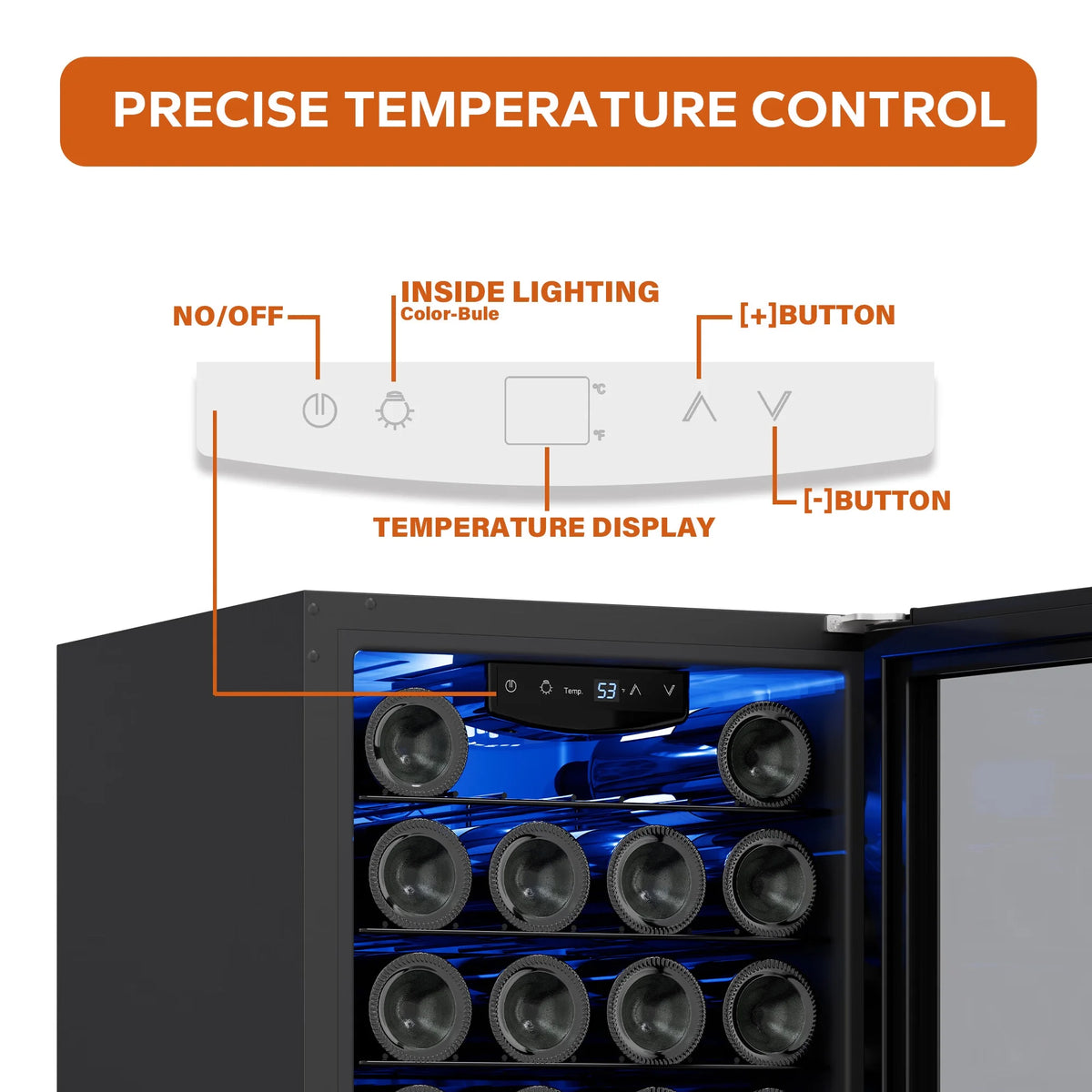 Wine Refrigerator Cooler 27 Bottle Mini Wine Fridge with Glass Door S35301