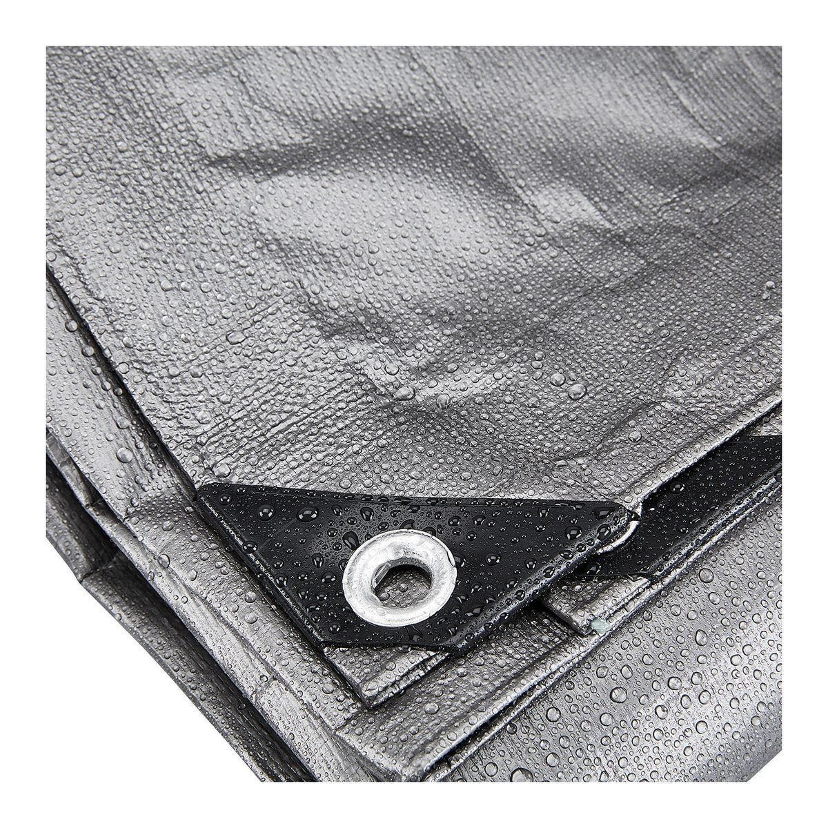 8 ft. x 10 ft. Silver and Black Weather-Resistant Tarp S63707