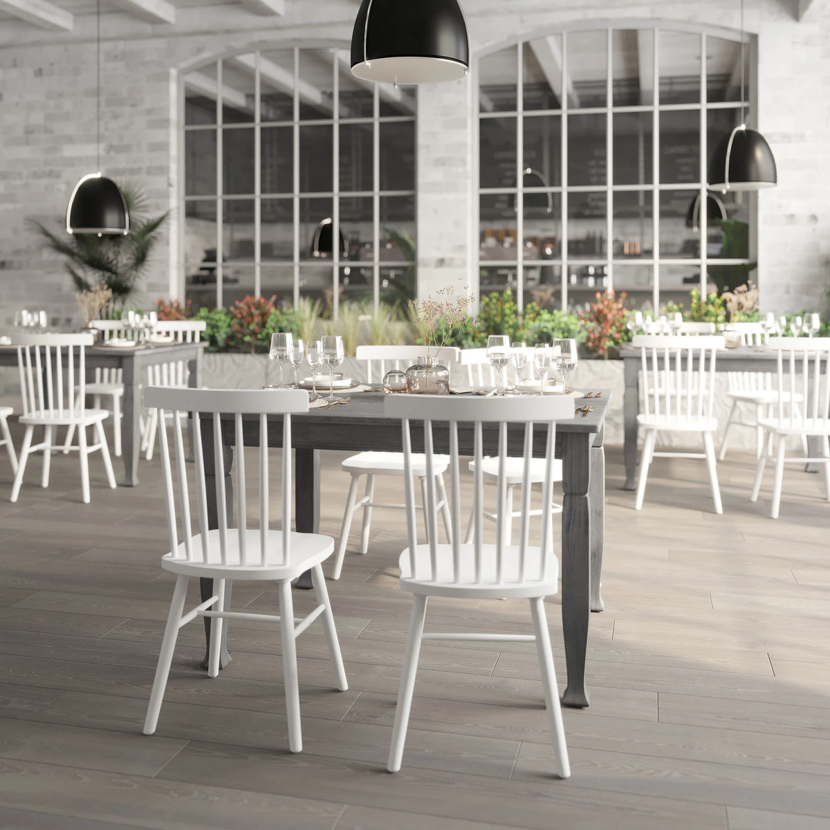 47" Solid Wood Dining Table with Turned Wooden Legs S404485