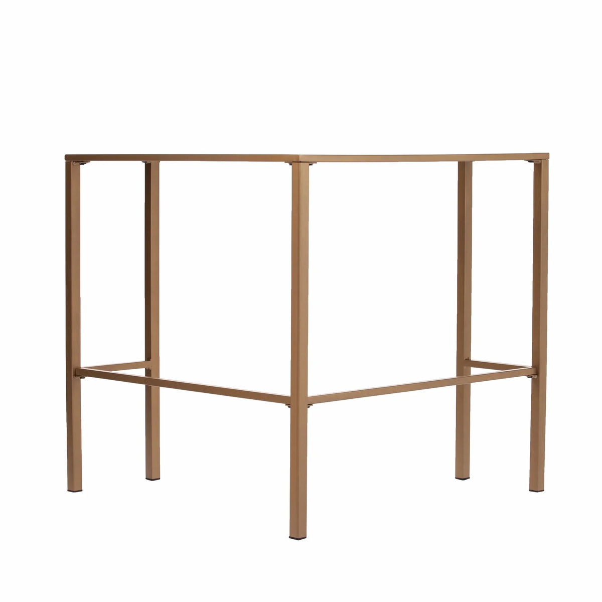 Soft Gold Metal & Glass Corner Desk Q176739