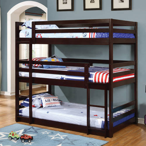 Triple Twin Bunk Bed in Cappuccino Finish G138931