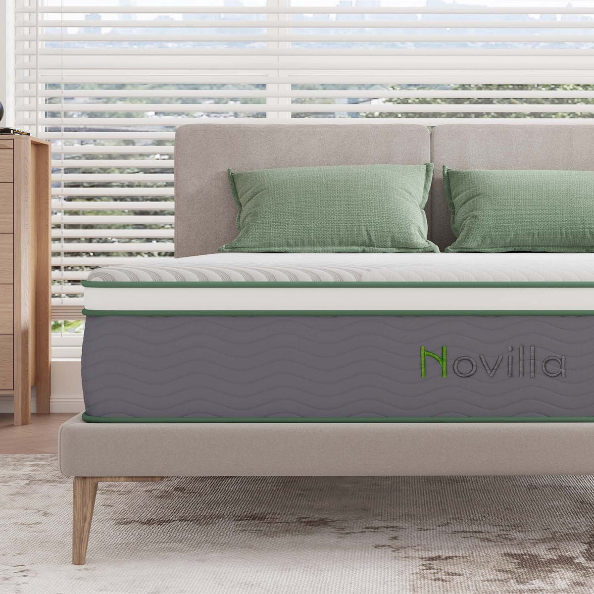King Bed 12'' Gel Memory Foam Hybrid Mattress W68265