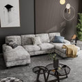 Grey Modular Sectional Sofa Sleeper with Double Chaise T377