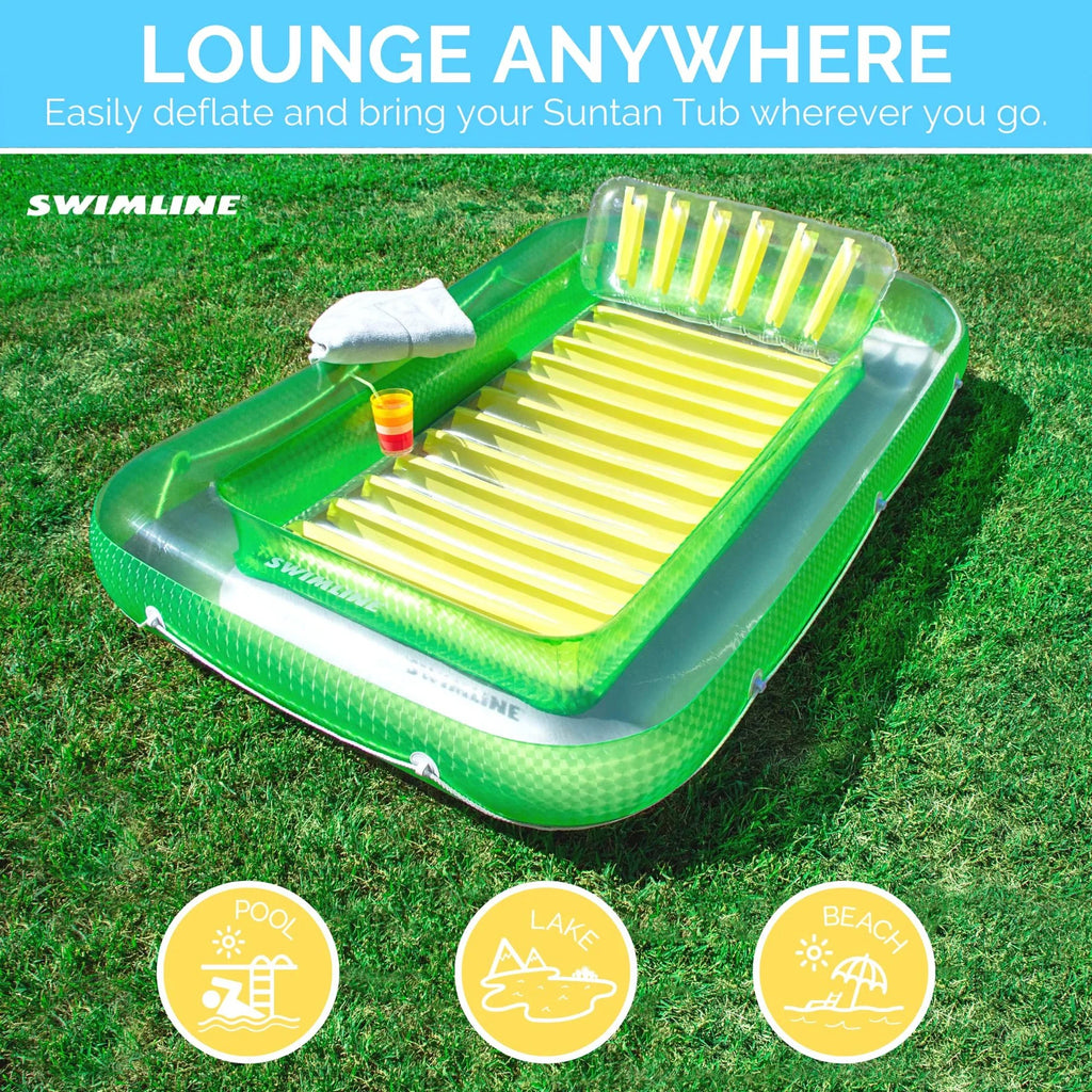 Inflatable Floating Lounger Green and Yellow Z1176