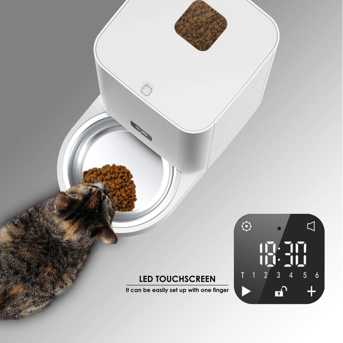7L Automatic Cat Feeder with Voice Recorder, Pack of 2 S6484