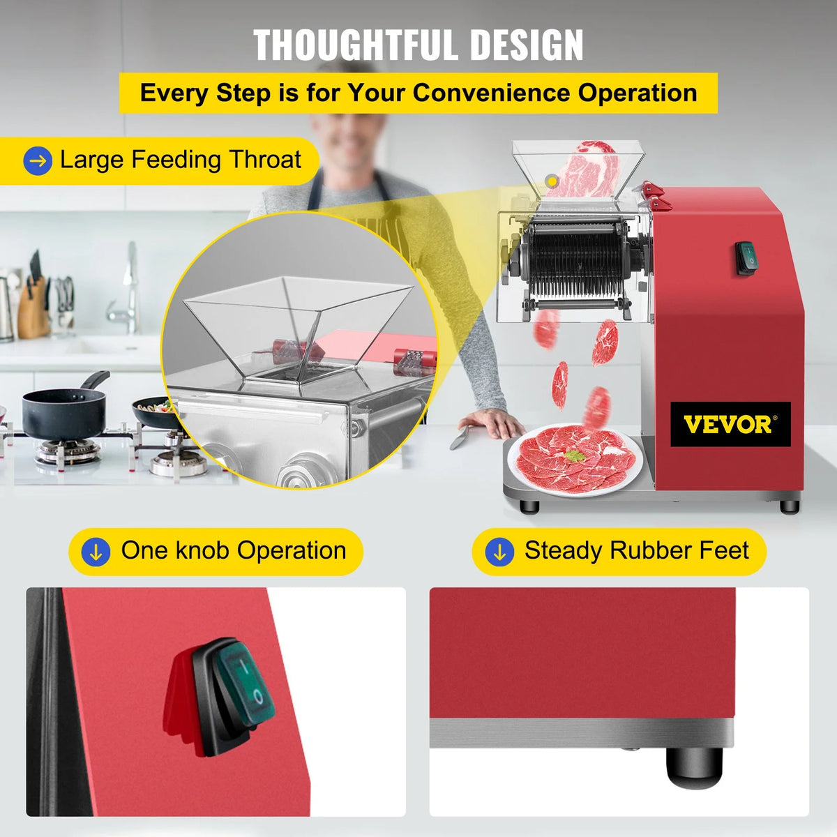 850W Commercial Meat Cutter with 3.5mm Blade H815947