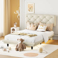 Twin Size Upholstered Linen Platform Bed F826