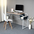 Farmhouse Wooden Desk with Cloth Bag Storage V42764
